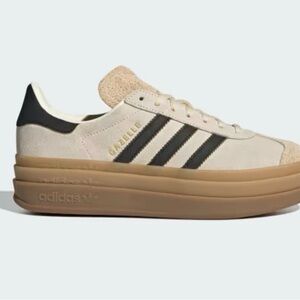 adidas Gazelle Cream and Black Sneakers